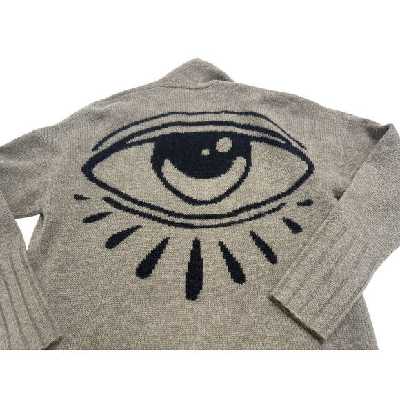 Skull Cashmere Jansen Sweater in Porcupine/Navy Eye Graphic - Picture 3 of 6